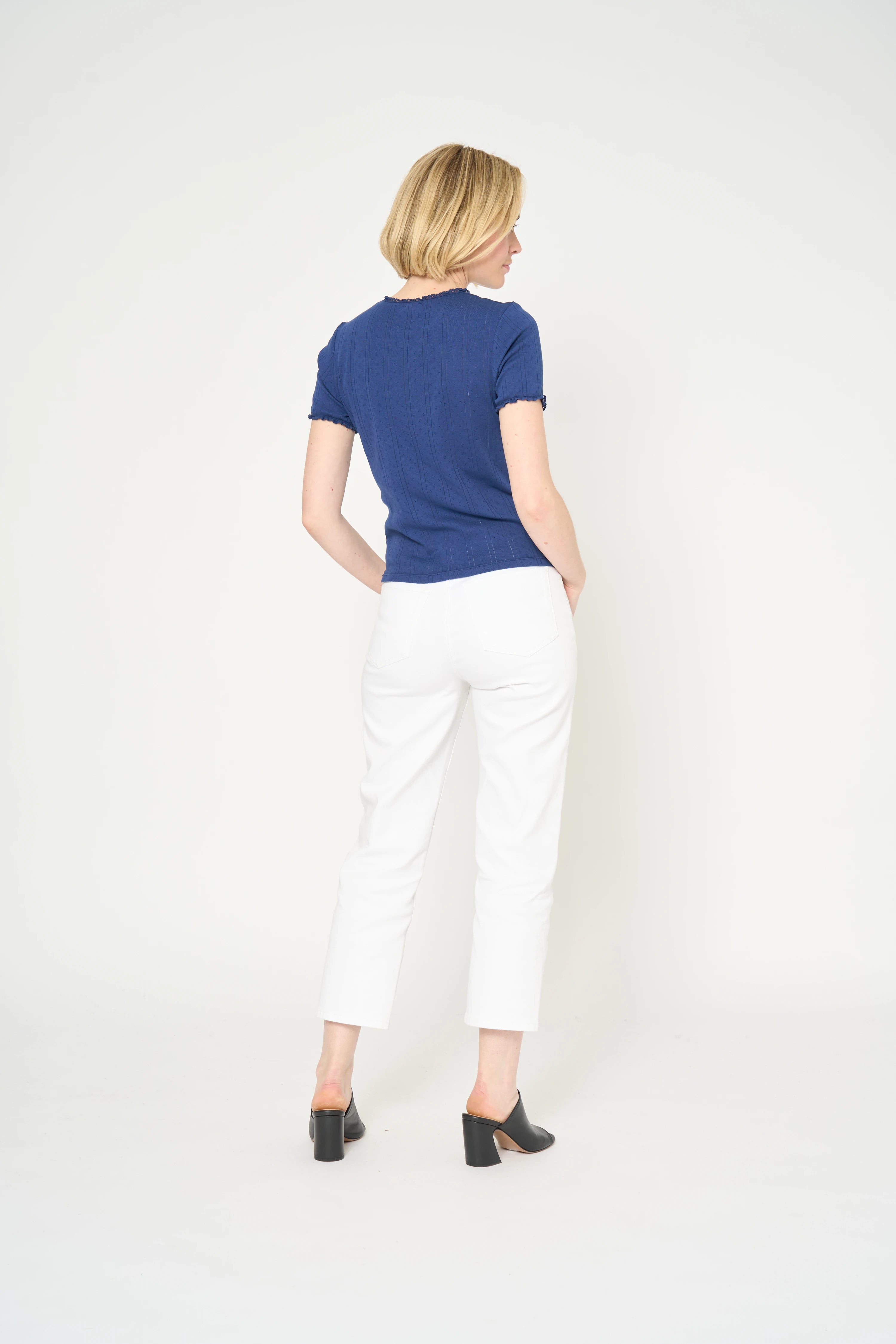 JEAN FARAH CROP - BLANC