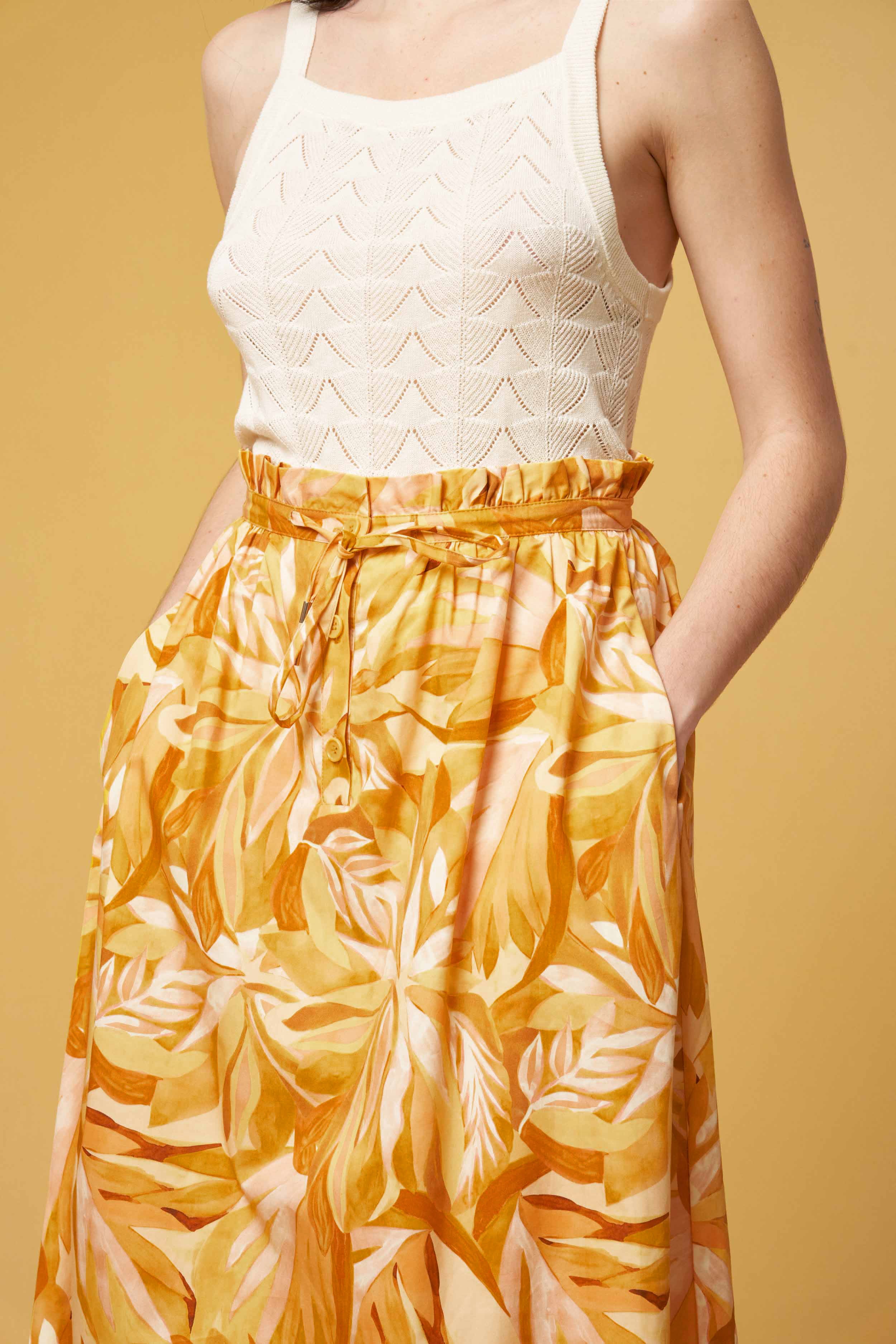 JUPE ROUGE  - PRINT IBIZA SUN