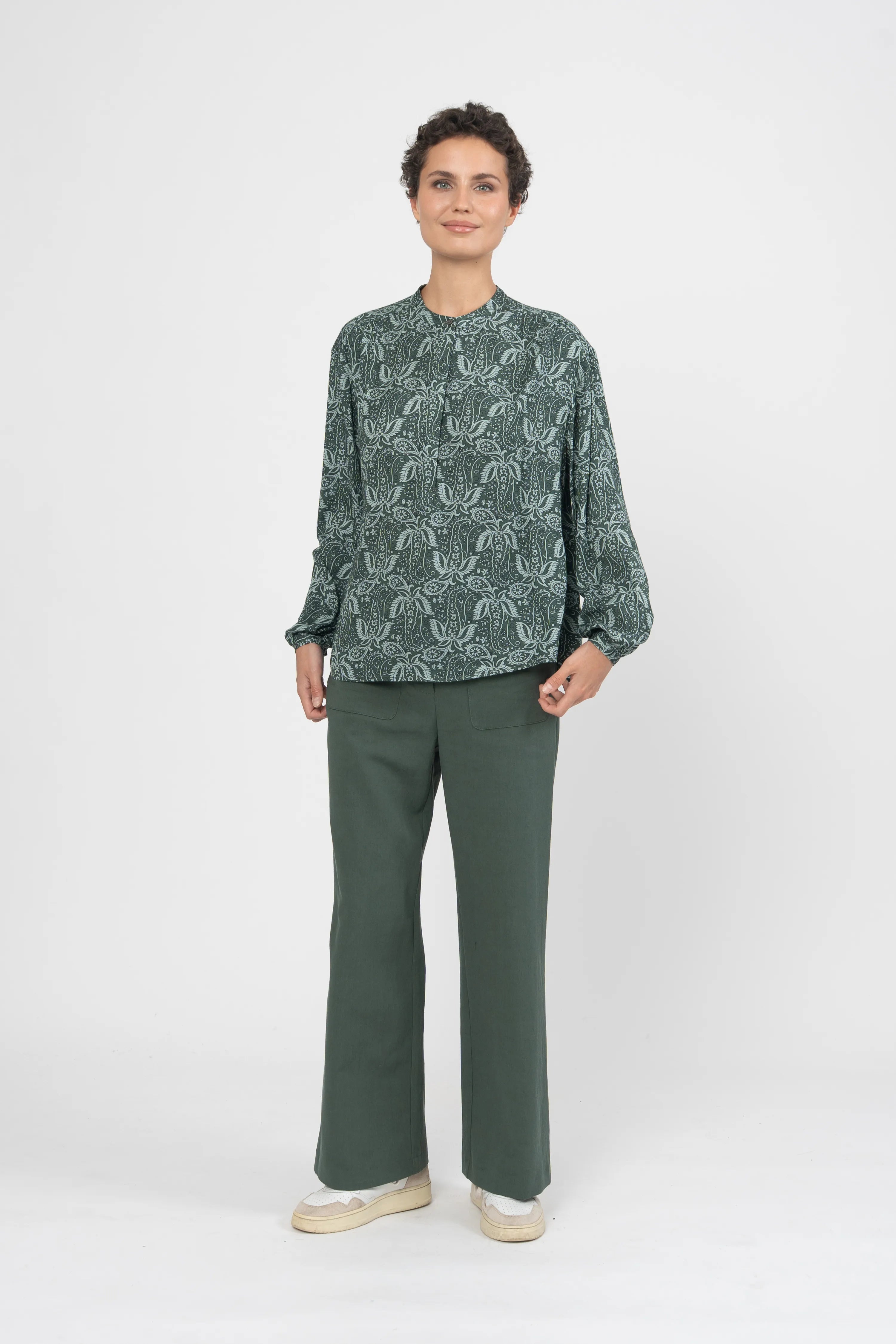 BLOUSE KASPAR - PRINT PAISLEY VERT
