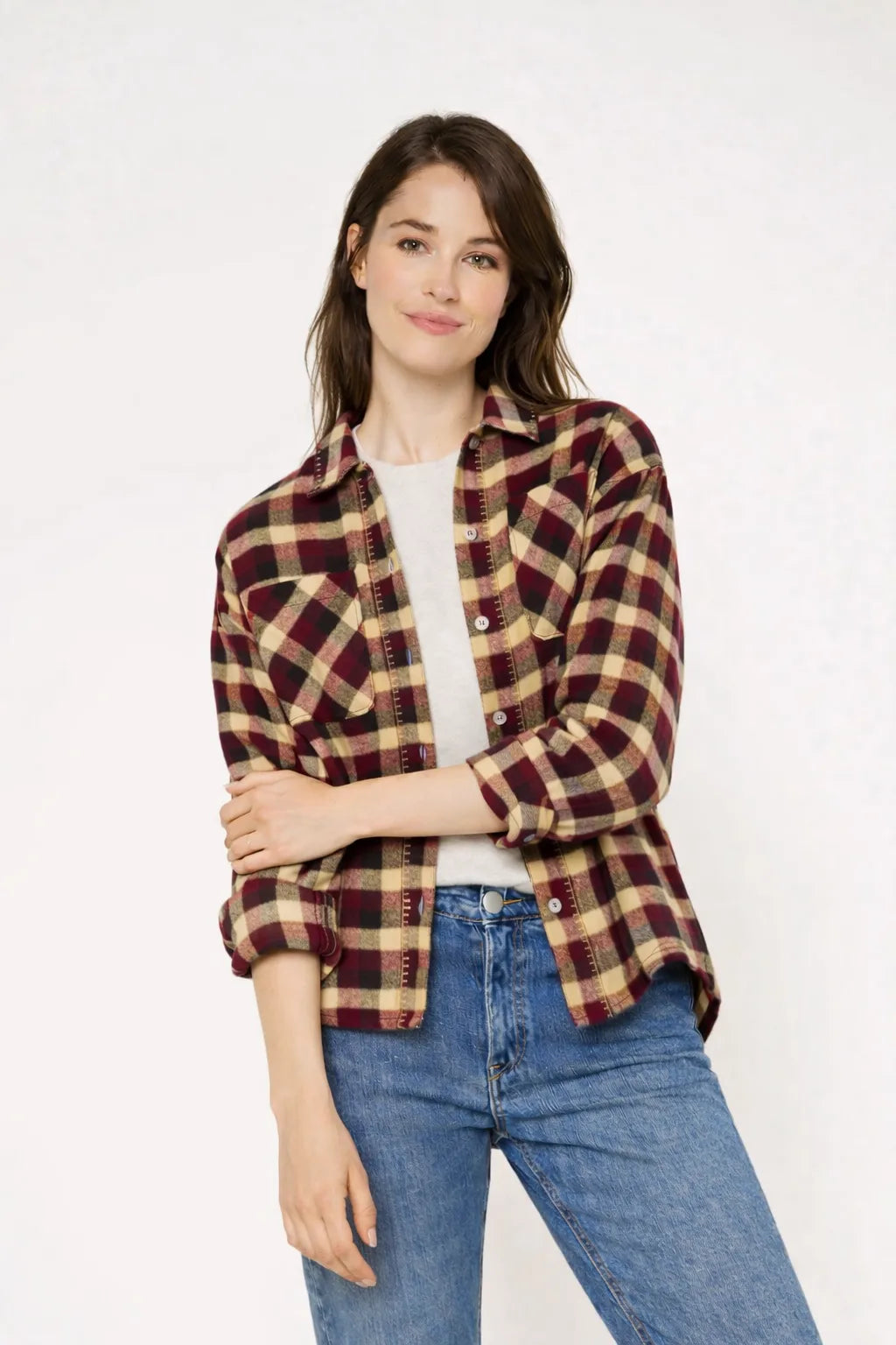 CHEMISE CARRIE - BROWN CHECKS